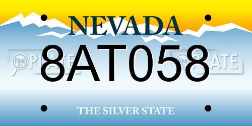 8AT058 Nevada License Plate