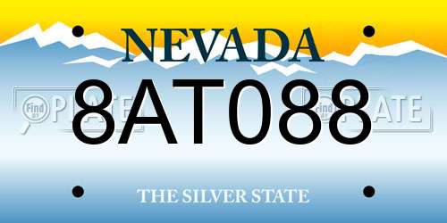 8AT088 Nevada License Plate