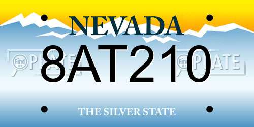 8AT210 Nevada License Plate