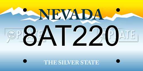 8AT220 Nevada License Plate