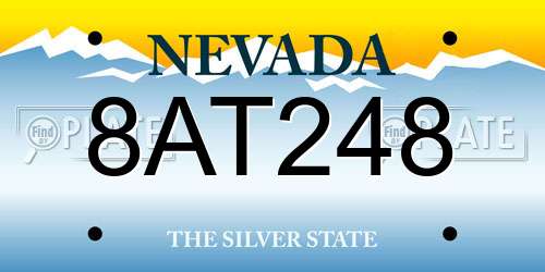 8AT248 Nevada License Plate