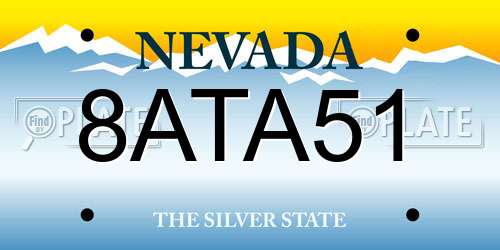 8ATA51 Nevada License Plate