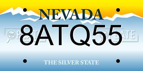 8ATQ55 Nevada License Plate