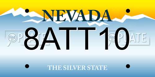 8ATT10 Nevada License Plate