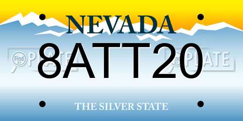 8ATT20 Nevada License Plate