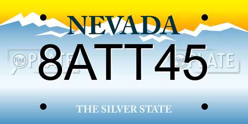 8ATT45 Nevada License Plate