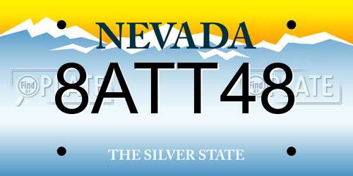 8ATT48 Nevada License Plate