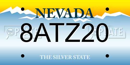 8ATZ20 Nevada License Plate