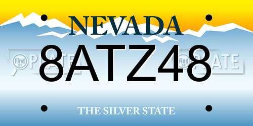 8ATZ48 Nevada License Plate
