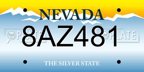 8AZ481 Nevada License Plate