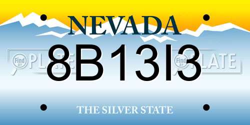8B13I3 Nevada License Plate