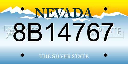 8B14767 Nevada License Plate