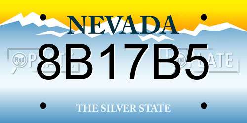 8B17B5 Nevada License Plate