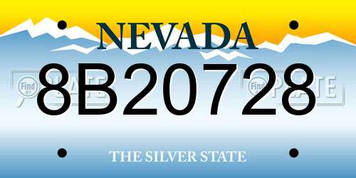 8B20728 Nevada License Plate