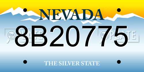 8B20775 Nevada License Plate