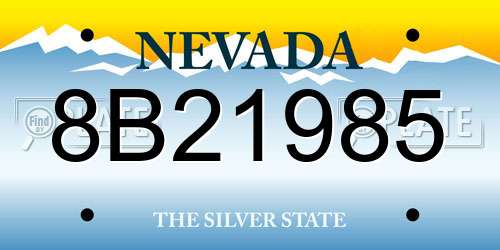 8B21985 Nevada License Plate