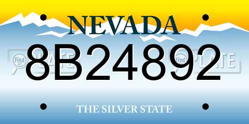 8B24892 Nevada License Plate