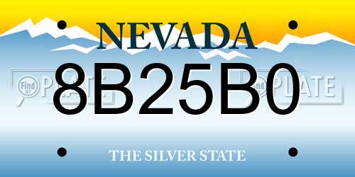 8B25B0 Nevada License Plate