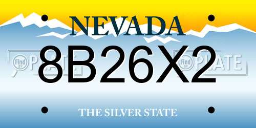 8B26X2 Nevada License Plate