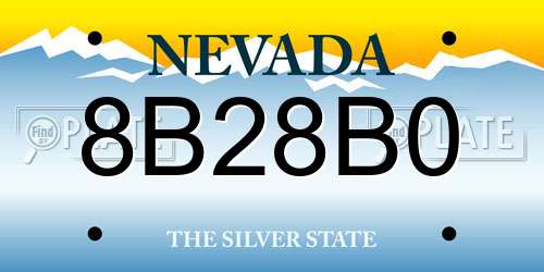 8B28B0 Nevada License Plate