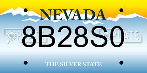 8B28S0 Nevada License Plate