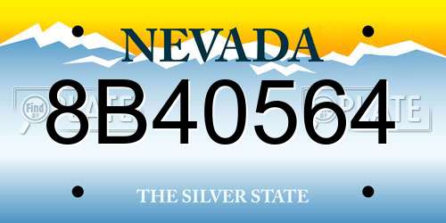 8B40564 Nevada License Plate