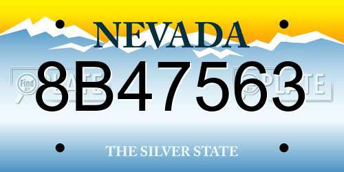 8B47563 Nevada License Plate