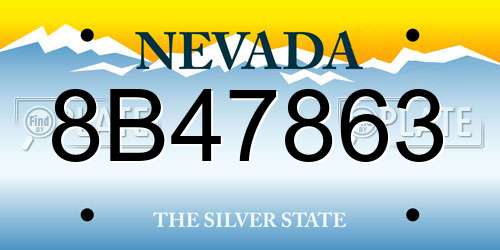 8B47863 Nevada License Plate