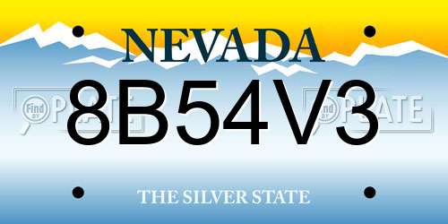 8B54V3 Nevada License Plate