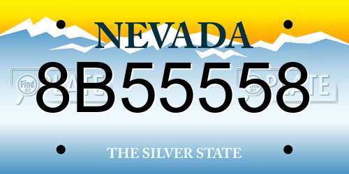 8B55558 Nevada License Plate