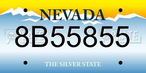 8B55855 Nevada License Plate