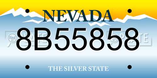 8B55858 Nevada License Plate
