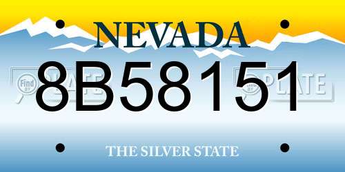 8B58151 Nevada License Plate