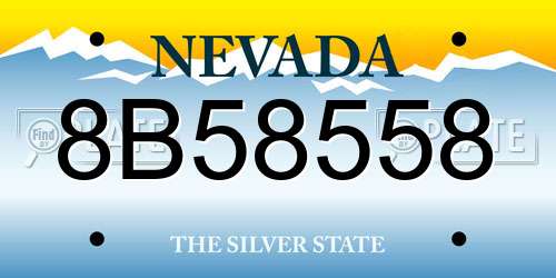 8B58558 Nevada License Plate