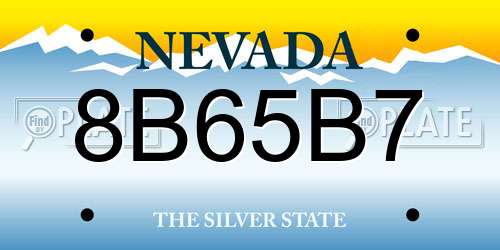 8B65B7 Nevada License Plate