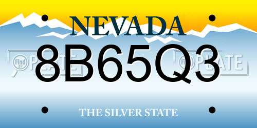 8B65Q3 Nevada License Plate