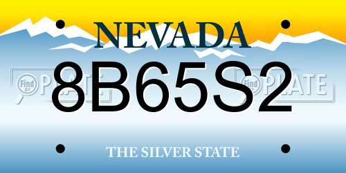 8B65S2 Nevada License Plate