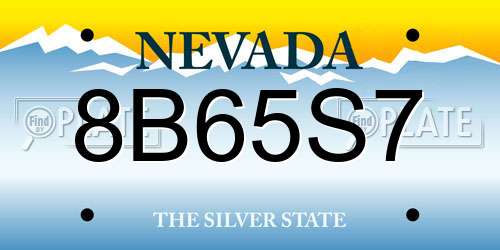 8B65S7 Nevada License Plate