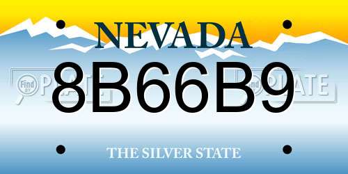 8B66B9 Nevada License Plate