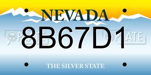 8B67D1 Nevada License Plate