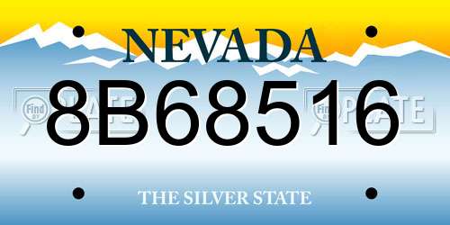 8B68516 Nevada License Plate