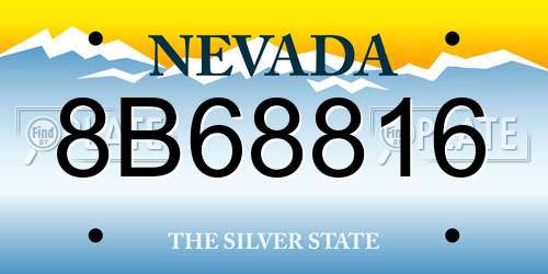8B68816 Nevada License Plate