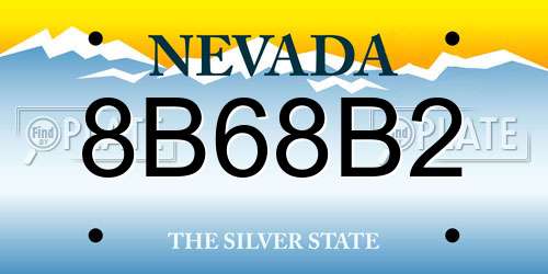 8B68B2 Nevada License Plate
