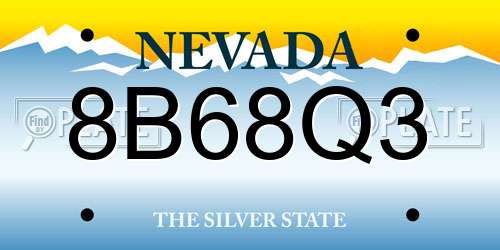 8B68Q3 Nevada License Plate