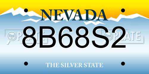 8B68S2 Nevada License Plate
