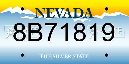 8B71819 Nevada License Plate