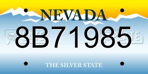 8B71985 Nevada License Plate