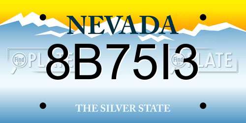 8B75I3 Nevada License Plate