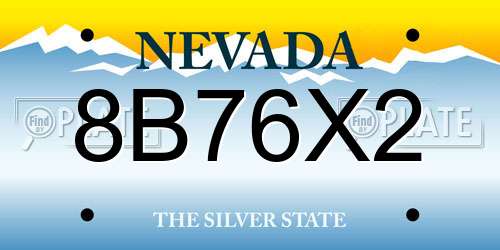 8B76X2 Nevada License Plate