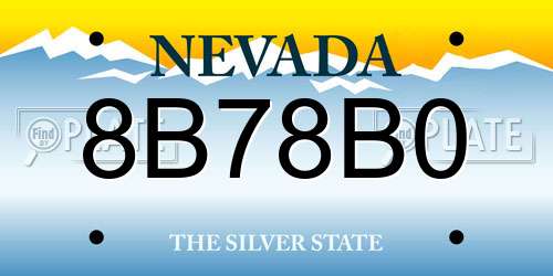 8B78B0 Nevada License Plate